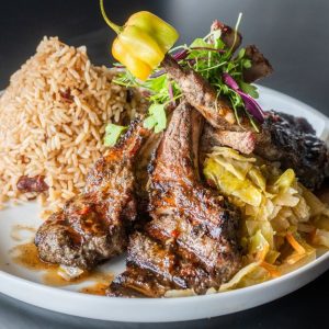 Grilled Half Rack of Lamb + 2 Side + 2pcs Plantains